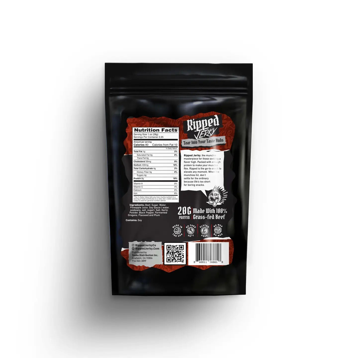 Grass-Fed Beef Jerky The Godfather OG 2.5 oz - Ripped Beef Jerky