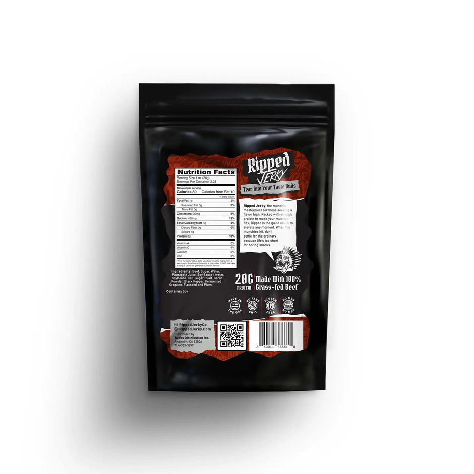 Grass-Fed Beef Jerky The Godfather OG 2.5 oz - Ripped Beef Jerky