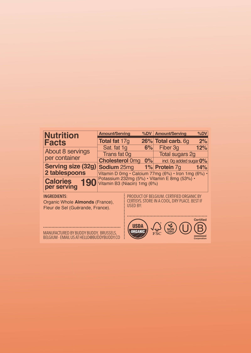 Organic Almond Butter 9.2oz - Buddy Buddy