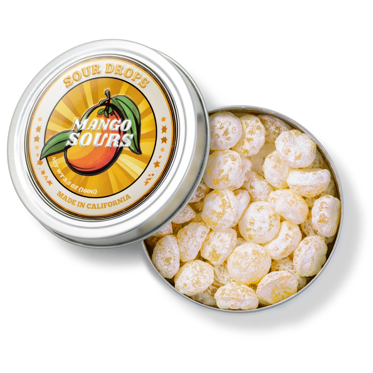 Mango Sours: Dye-Free Candy Tins 3.5oz