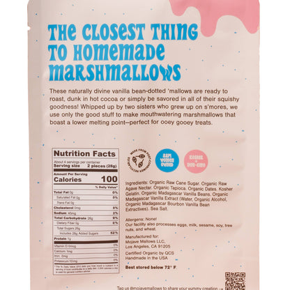 Vanilla Bean Marshmallows Organic Non-GMO Gluten-Free 4.5 oz – Mojave Mallows