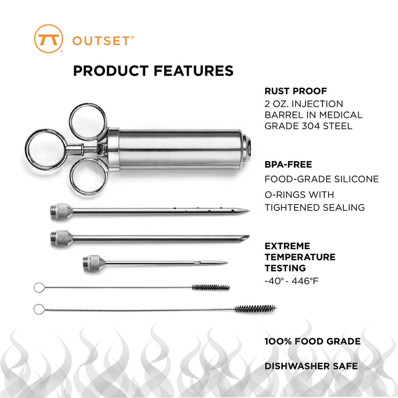 6 Piece Meat Injector Stainless Steel 10.5" x 7" - Outset