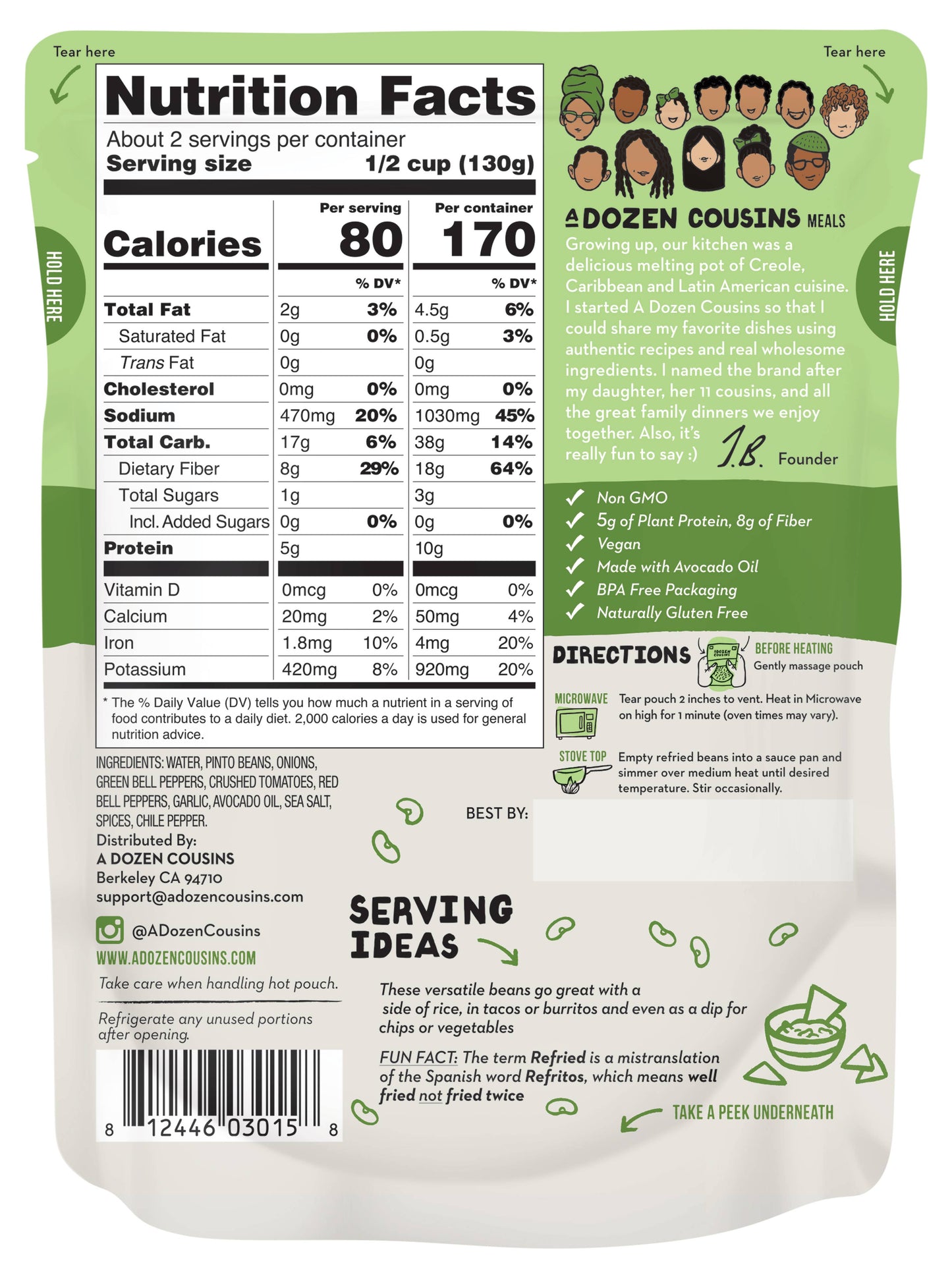 Refried Pinto Beans 10 oz – A Dozen Cousins
