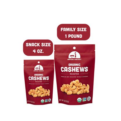 Organic Roasted Cashews 4 oz – Mavuno Harvest Organics