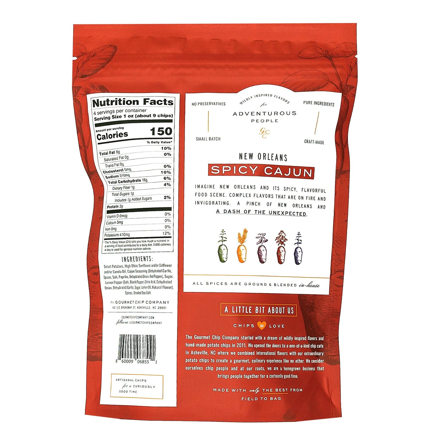 New Orlean's Spicy Cajun Thick Cut Potato Chips 4oz