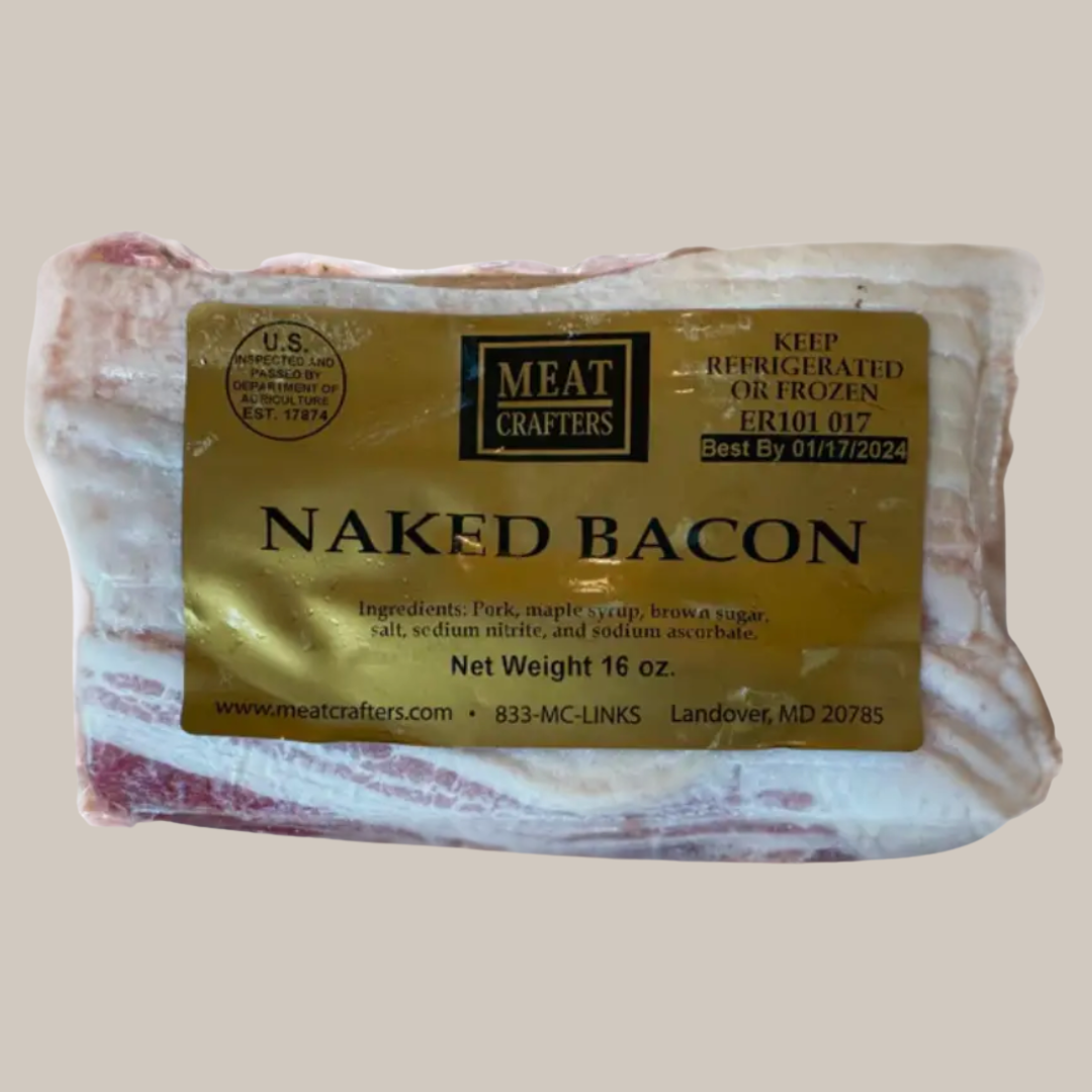 Smoked Naked Bacon Duroc Pork Maple-Cured 16 oz – Meat Crafters Inc