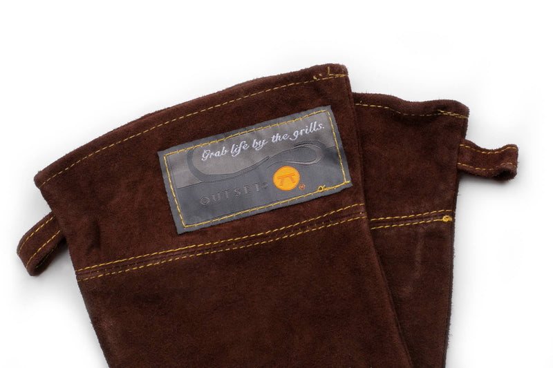 Brown Leather Grill Gloves Set of 2/15" each - Outset