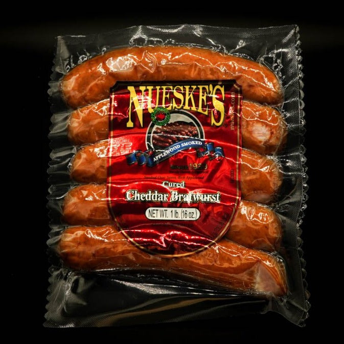 Cheddar Bratwurst 1 lb – Nueskes
