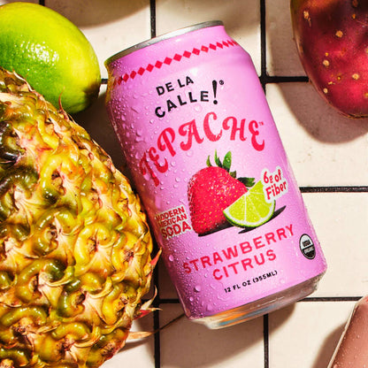 Strawberry Citrus Tepache Mexican Soda 12oz - De La Calle