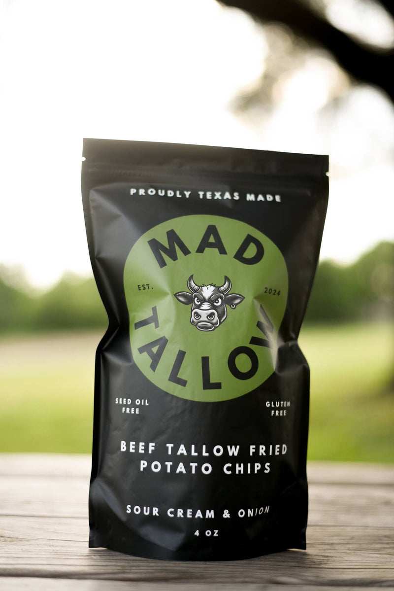 Space City Sour Cream & Onion Beef Tallow Chips 4oz - Mad Tallow