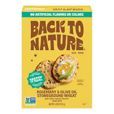 Rosemary & Olive Oil Stoneground Wheat Crackers – Back to Nature 5 oz