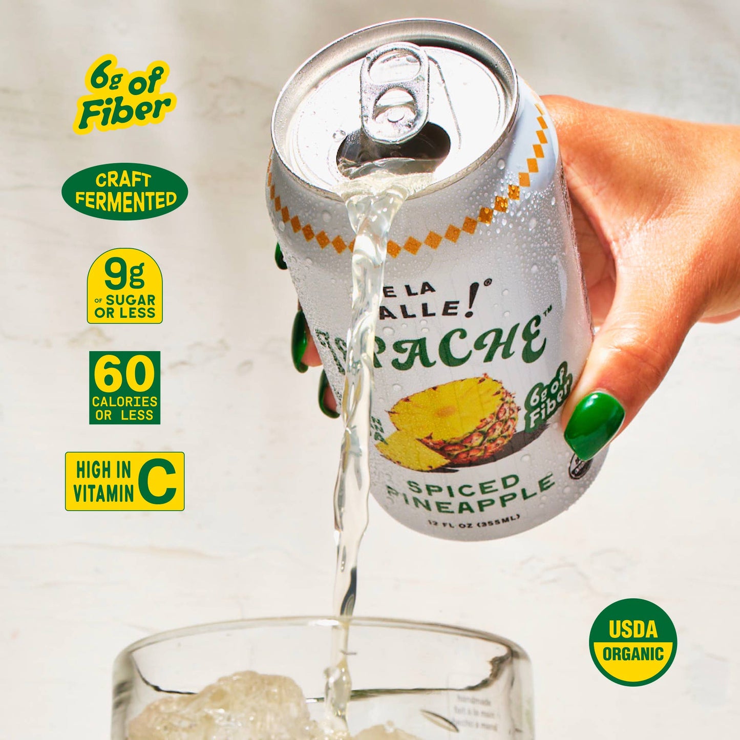 Pineapple Spice Tepache Mexican Soda 12oz - De La Calle
