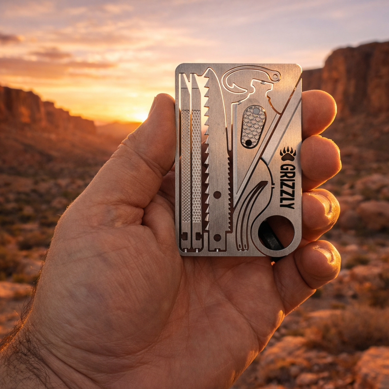 Grizzly Adventure Card Wallet Survival Tool - Lucky Jack