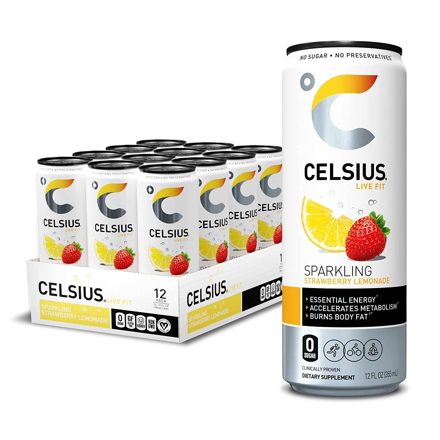 Peach Vibes Sparkling Fitness Drink 12 oz – Celsius