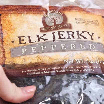 Black Peppered Elk Jerky 3 oz – Mahogany Smoked Meats