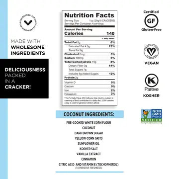 Toasted Snack Crackers Coconut 4oz - Craize