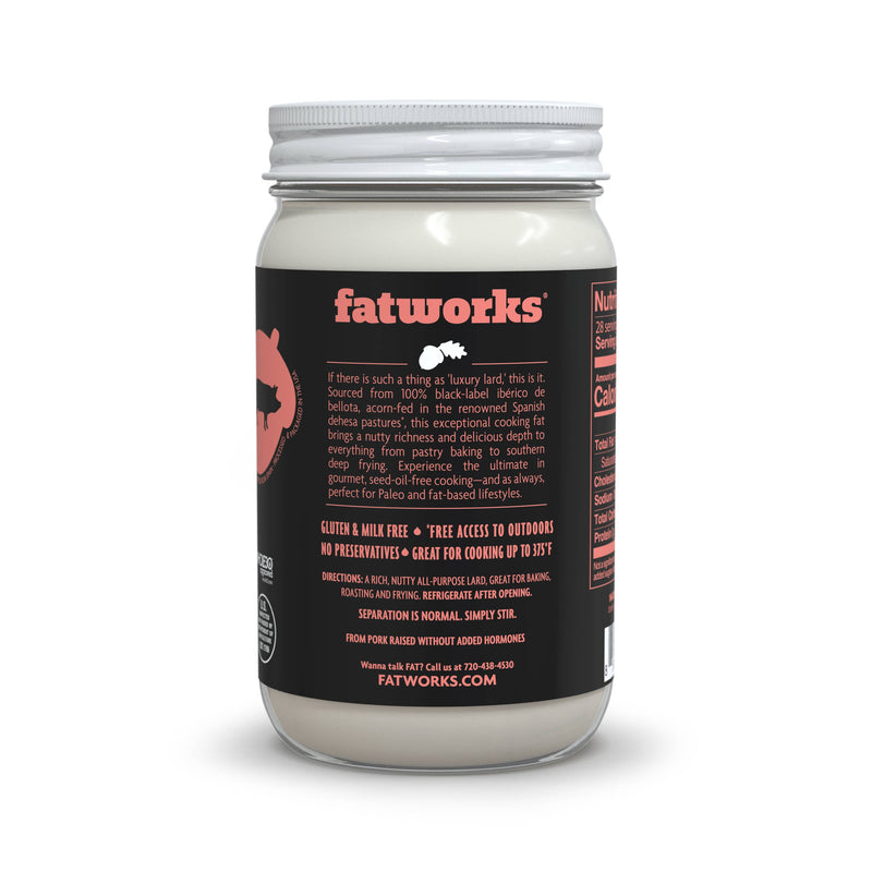 Spanish Iberico Lard Pasture Raised Cooking Oil 14 oz - Fatworks