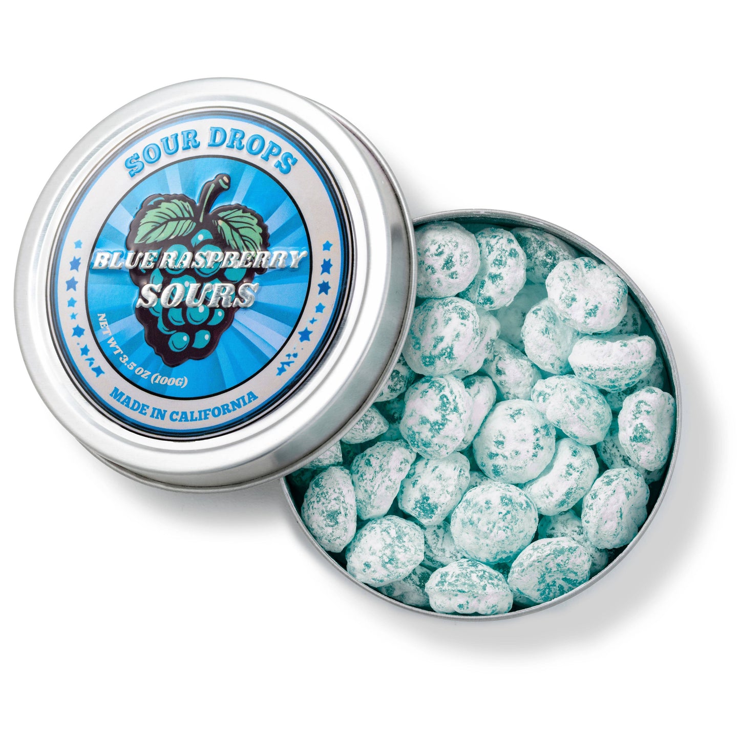 Blue Raspberry Sours: Dye-Free Candy Tins 3.5oz