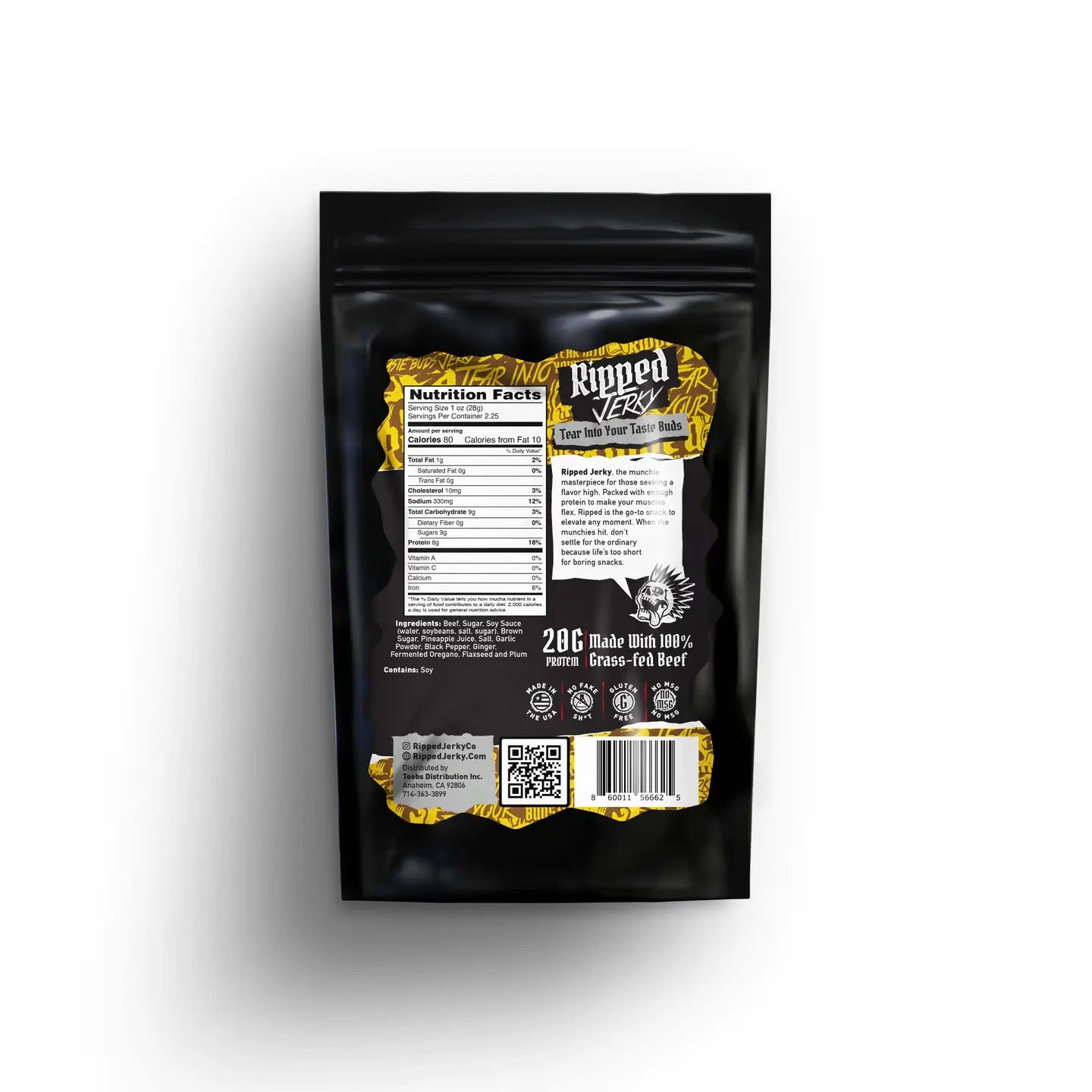Grass-Fed Beef Jerky Pineapple Express 2.5 oz - Ripped Beef Jerky