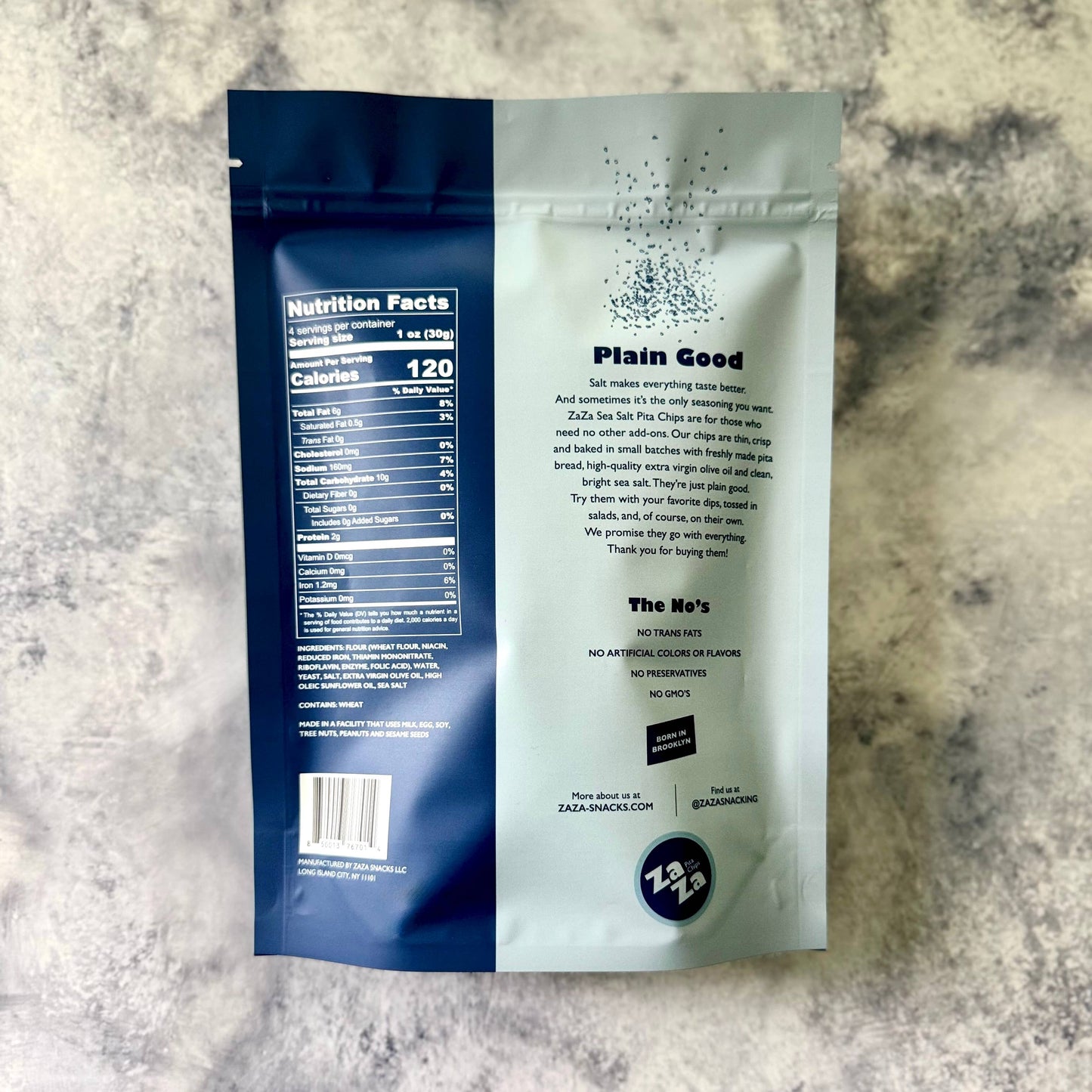 Sea Salt Pita Chips 4oz - ZaZa