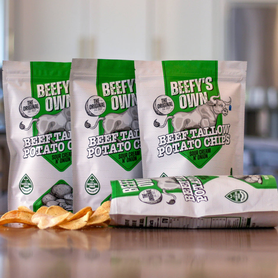 Beef Tallow Potato Chips Sour Cream N' Onion 5 oz – Beefy's Own