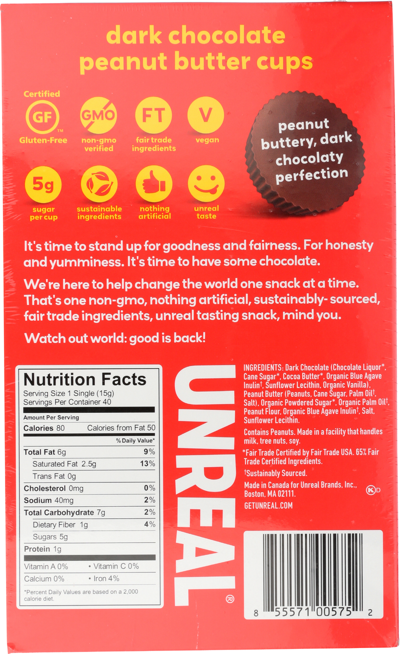 Dark Chocolate Peanut Butter Cups 0.033 lb – Unreal