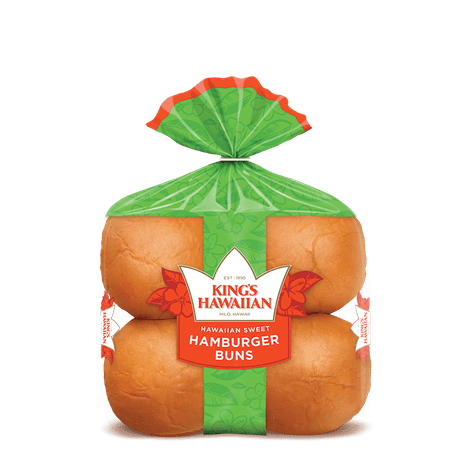 Original Hawaiian Sweet Hamburger Buns – 8 Pack – Kings Hawaiian 12.8 oz