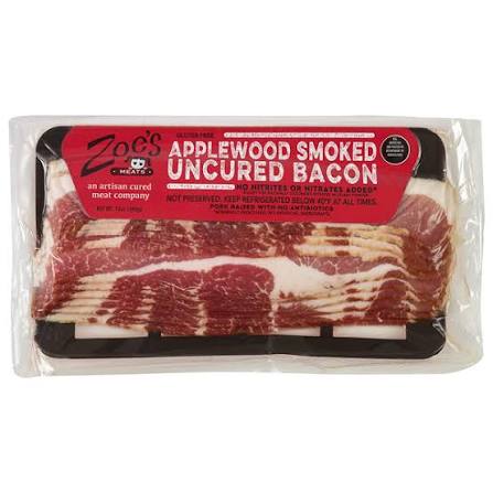 Applewood Smoked Uncured Bacon 12oz – Zoe's Meats