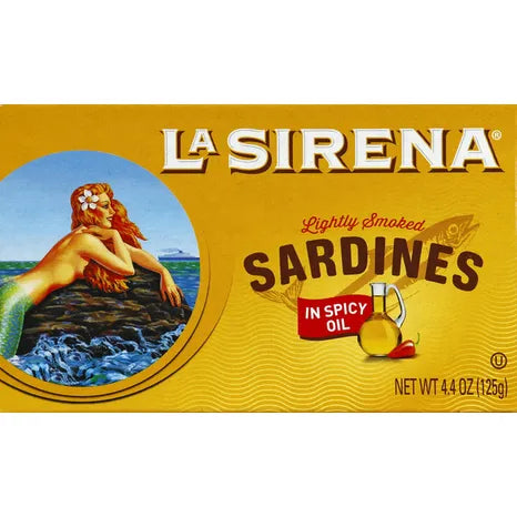 La Sirena Sardines, Light Smoked, In Spicy Oil 4.4Oz   | La Sirena | Grill House