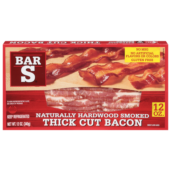 Natural Hardwood Smoked Thick Cut Bacon 12oz - Bar-S